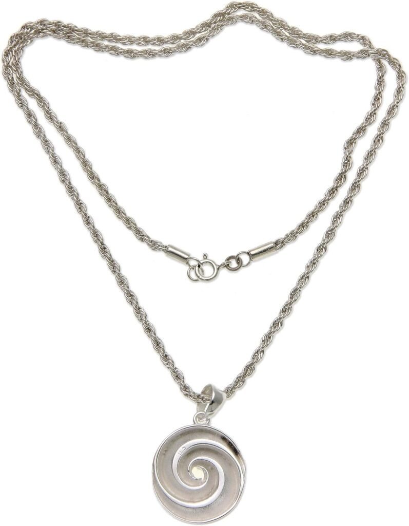 NOVICA Artisan Handmade .925 Sterling Silver Pendant Necklace Artisan Crafted Indonesia Silver Nautilus