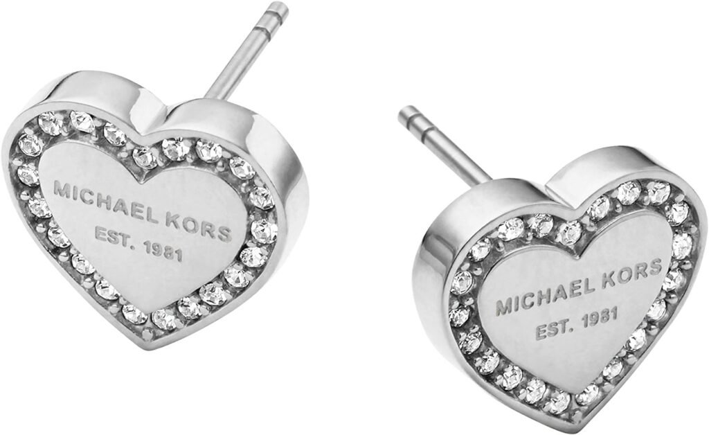 Michael Kors Silver-Tone Stud Earrings for Women; Stainless Steel Earrings; Jewelry for Women