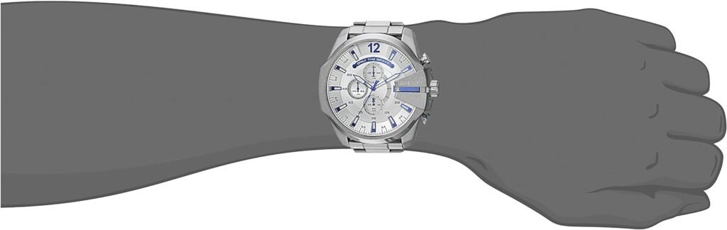 Diesel Mega Chief Stainless Steel Mens Watch with Analog or Digital Movement