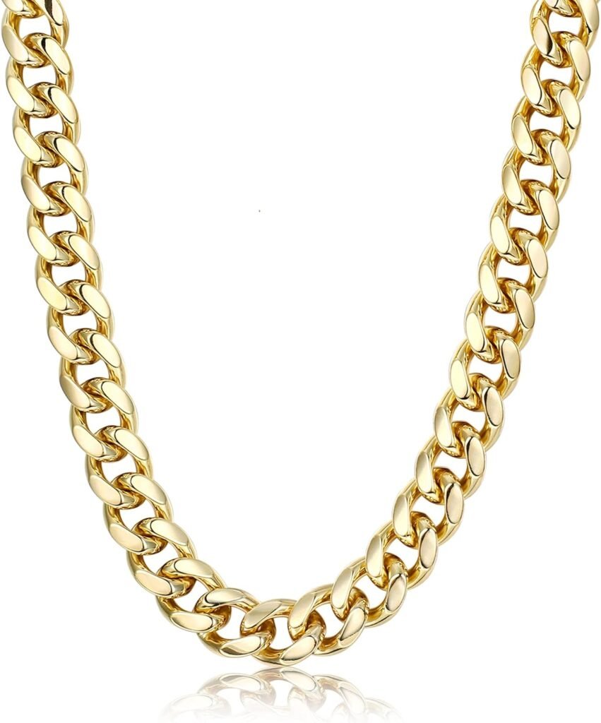 FIBO STEEL 3.5-10mm Stainless Steel Cuban Necklace Mens Women Curb Link Chain, 16-30 inches