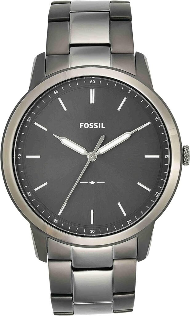 Fossil Minimalist Mens Watch with Leather or Stainless Steel Band, Chronograph or Analog Watch Display with Slim Case Design Fossil Minimalist Mens Watch with Leather or Stainless Steel Band, Chronograph or Analog Watch Display with Slim Case Design