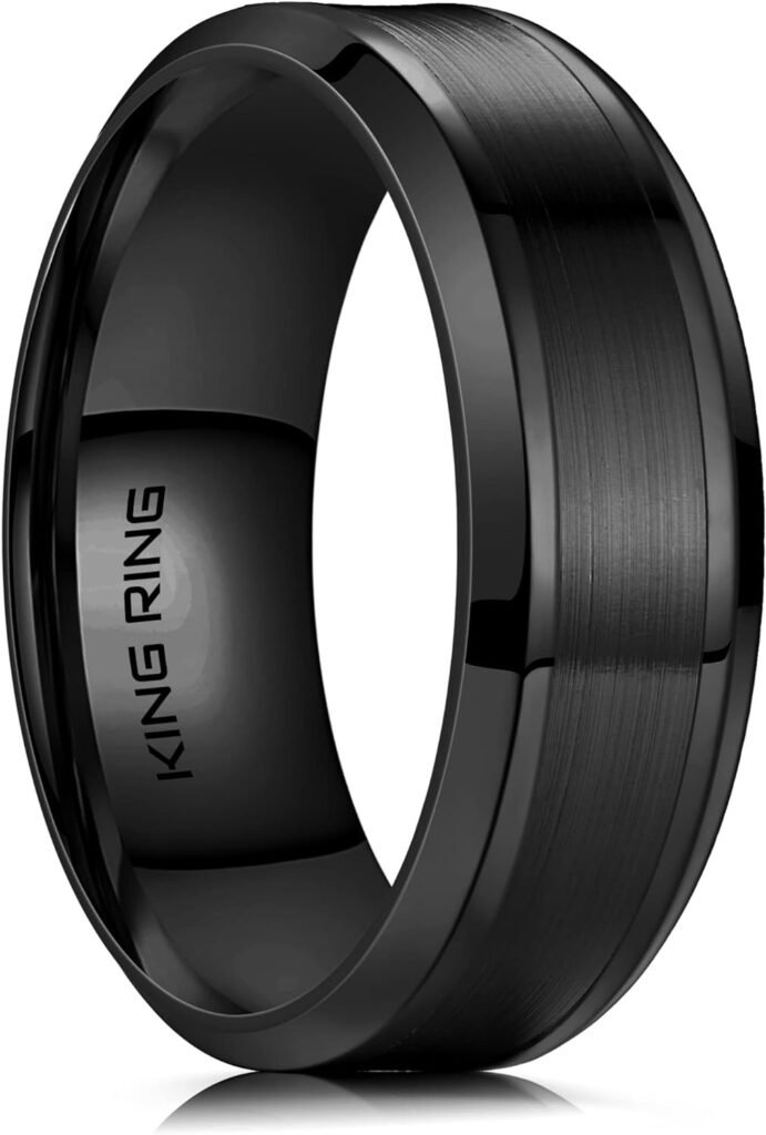 King Ring 8mm Plain Solid – Fine Polished Finish Mens Ring with Matt Center, Stainless Steel Classic Mens Wedding Ring, Modern Women and Mens Wedding Band King Ring 8mm Plain Solid – Fine Polished Finish Mens Ring with Matt Center, Stainless Steel Classic Mens Wedding Ring, Modern Women and Mens Wedding Band