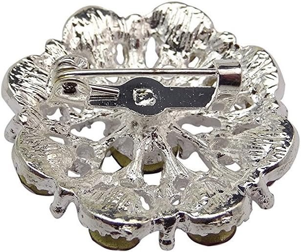 LVOW 12px Silver Gold Plated Crystal Brooches Flower Floriated Brooch Collar Pin Rhinestone Corsage Bouquet Décor