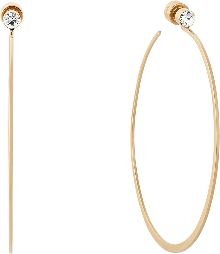 Michael Kors Gold-Tone Hoop Earrings for Women; Huggie Earrings for Women; Stainless Steel Earrings; Jewelry for Women