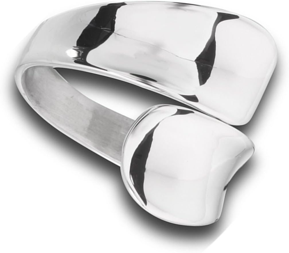 Modern Double Spoon Curved Concave Wrap Ring New Stainless Steel Band Sizes 6-10