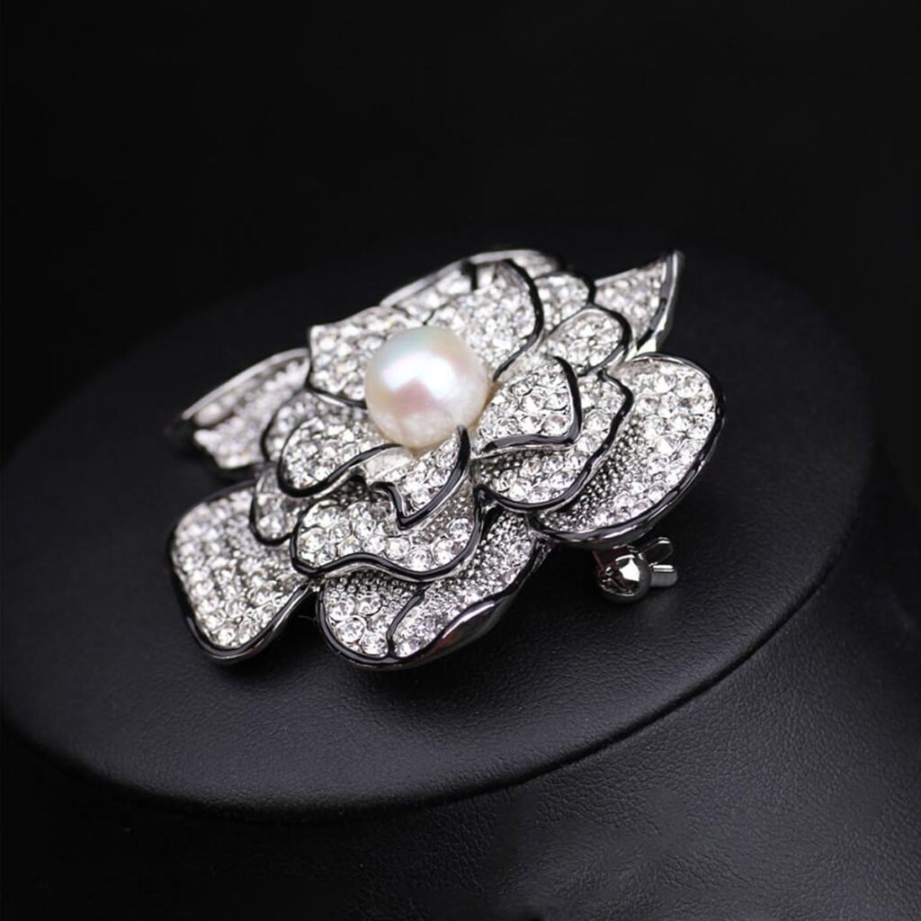 Sparkly Flower Brooch Pin for Women with Beautiful Created Crystal | Brooches and Pins for Women | Crystal Jewelry | Womens Brooches  Pins | Flower Pins for Clothes | Crystal Flower Brooch