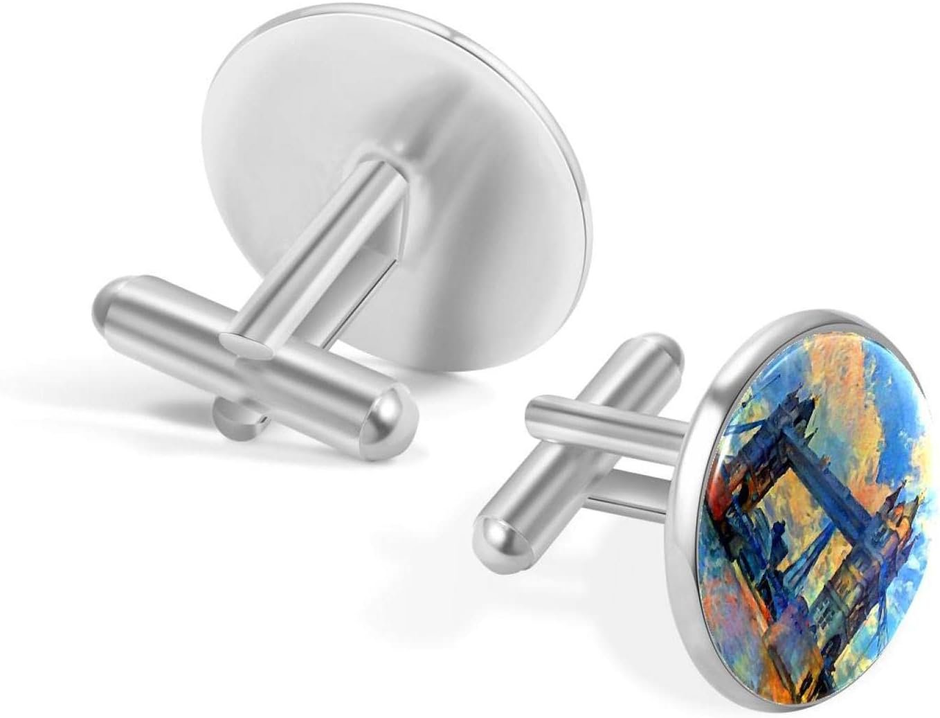 Comparing Handmade Abalone, Red Blood Moon, and Tower Bridge Stainless Steel Cufflinks