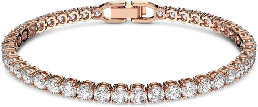 Swarovski Matrix Tennis Bracelet Collection, Pink Crystals, Blue Crystals, Clear Crystals, Round Cut, Rhodium Finish, Gold Tone Finish, Rose Gold Tone Finish